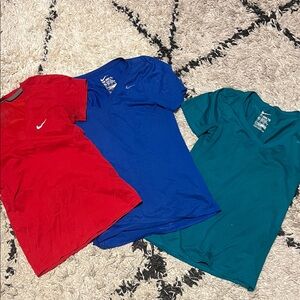 Nike women Red, Blue, and Green T-Shirts